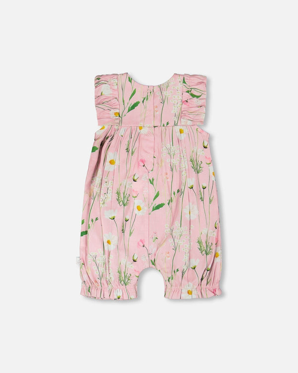 Pink Floral Viscose Romper