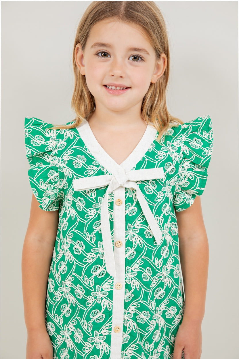 Kelly Green Embroidered Dress