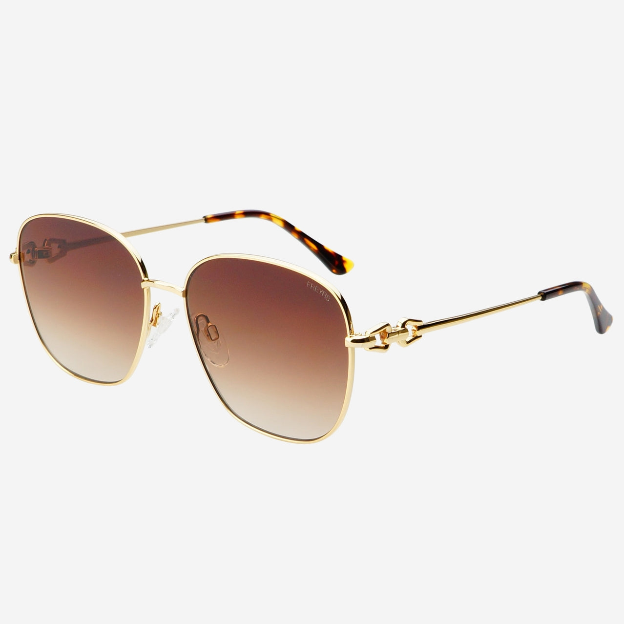 Gold/Brown Lea Round Sunglasses