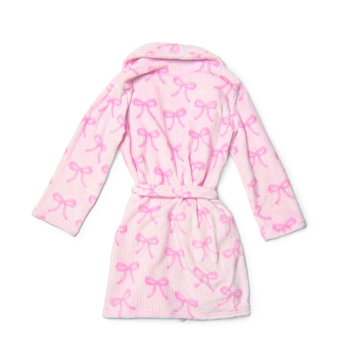 Fleece Striped Bow Bathrobe