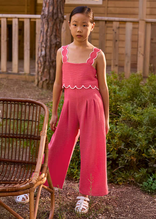 Coral Scallop Jumpsuit