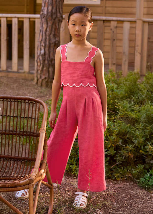 Coral Scallop Jumpsuit