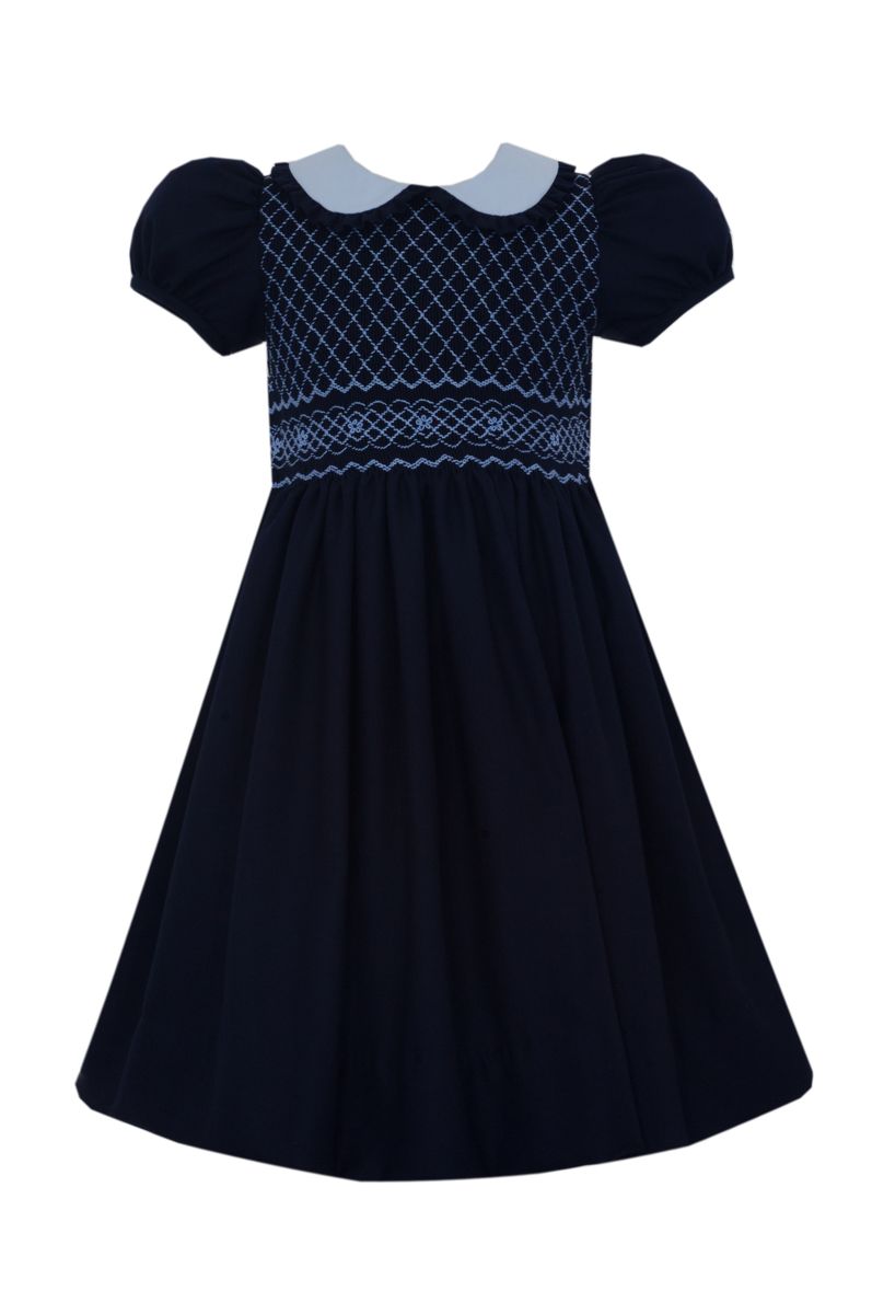 Navy Vivella Smocked Float Dress