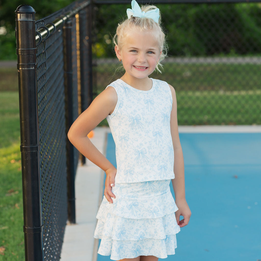 Sweet Blue Bow Skort Set