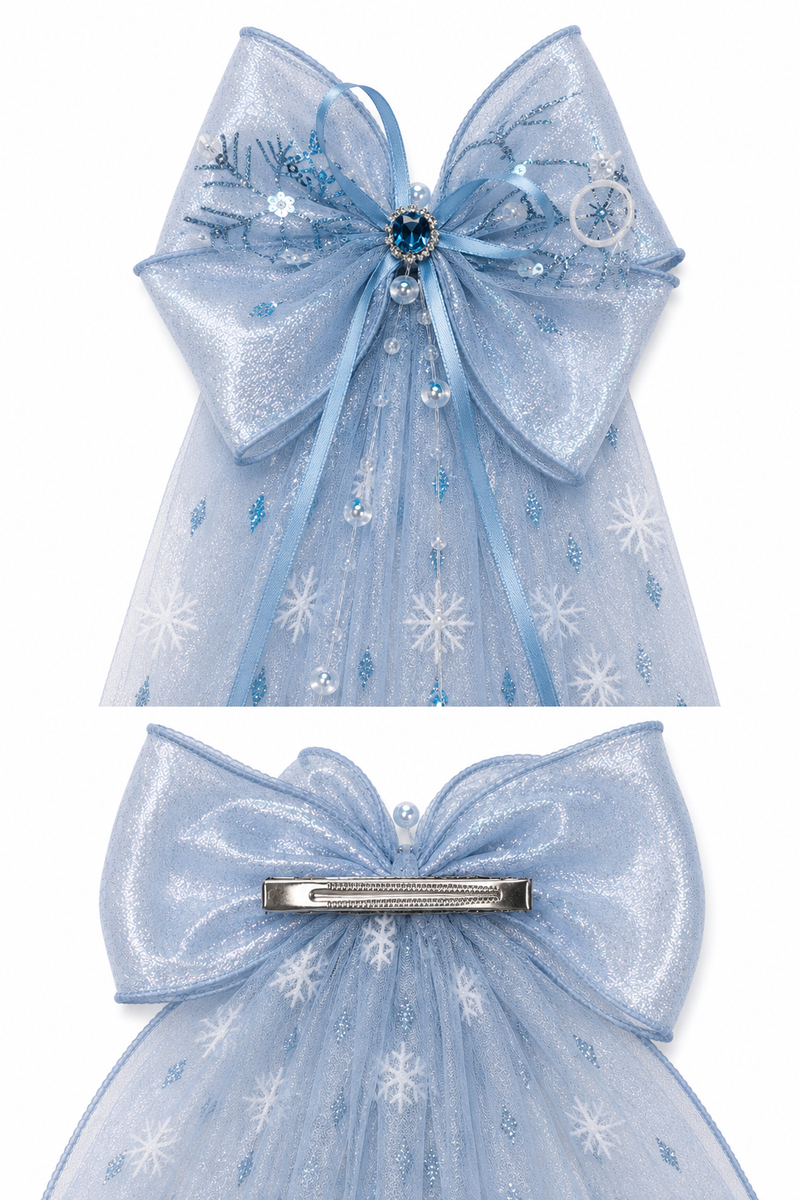 Snowflake Hair Clip W/ Veil