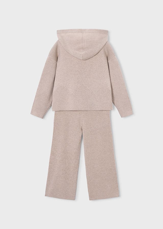 Taupe Knit Hoodie & Pant Set