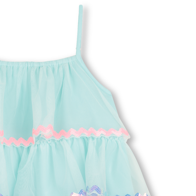 Turquoise Sequin Tulle Dress