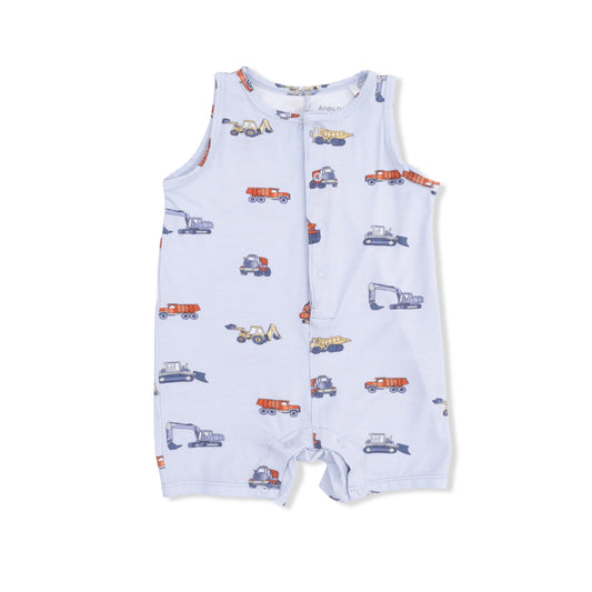 Construction Vehicles Shortie Romper