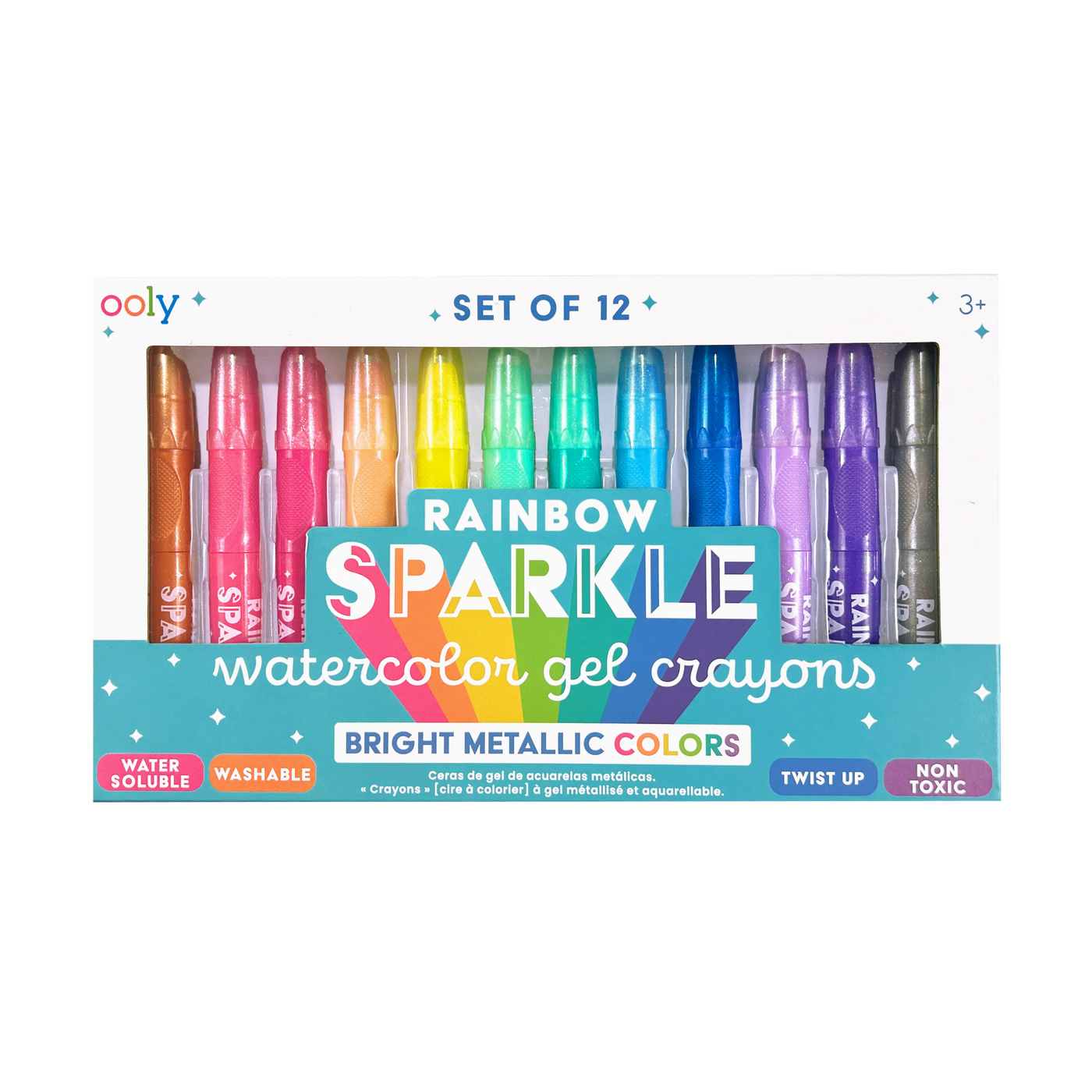 Rainbow Sparkle Watercolor Gel Crayons