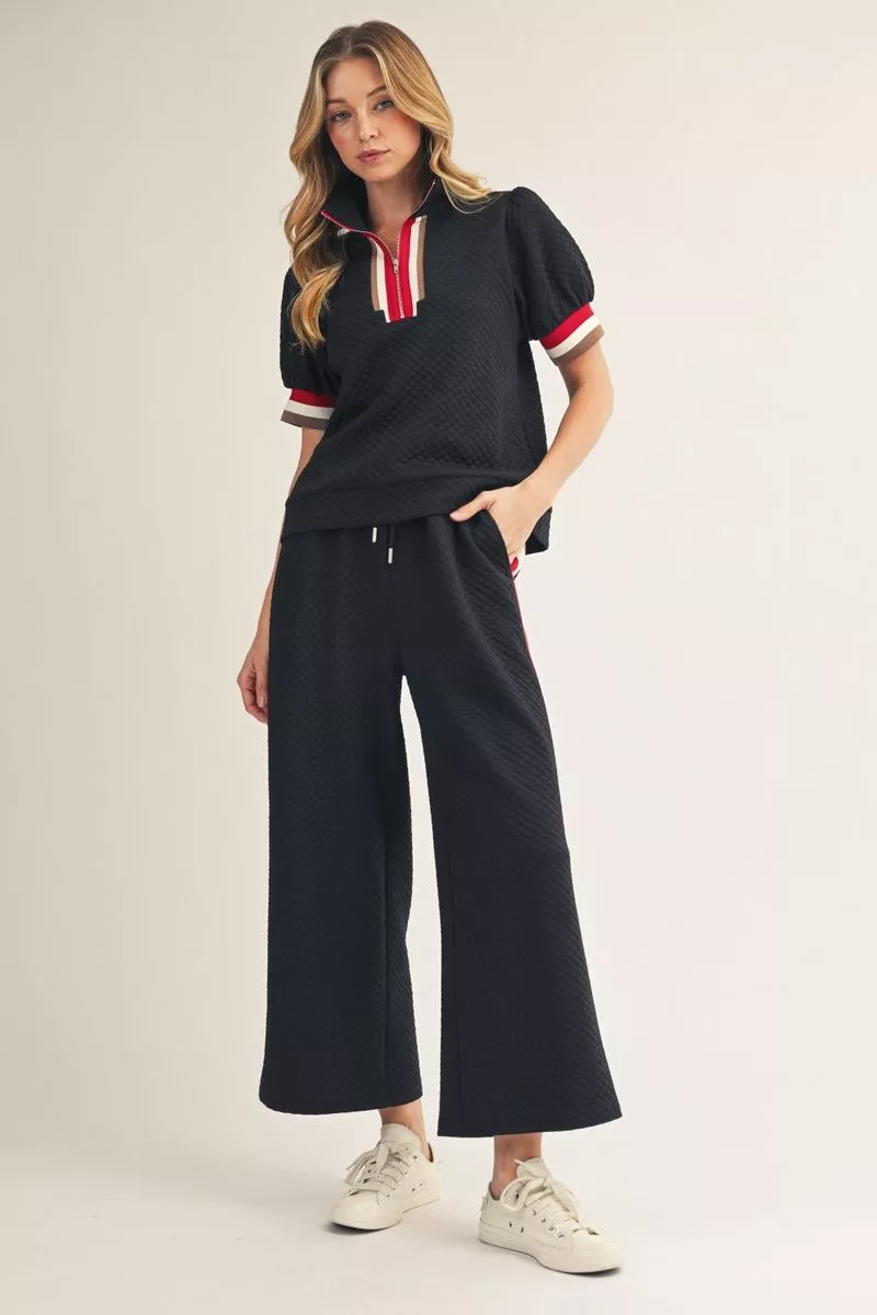 Black Pant W/ Red Stripe