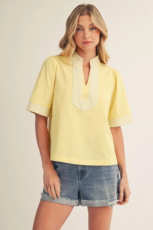 Butter Yellow Crinkle Top
