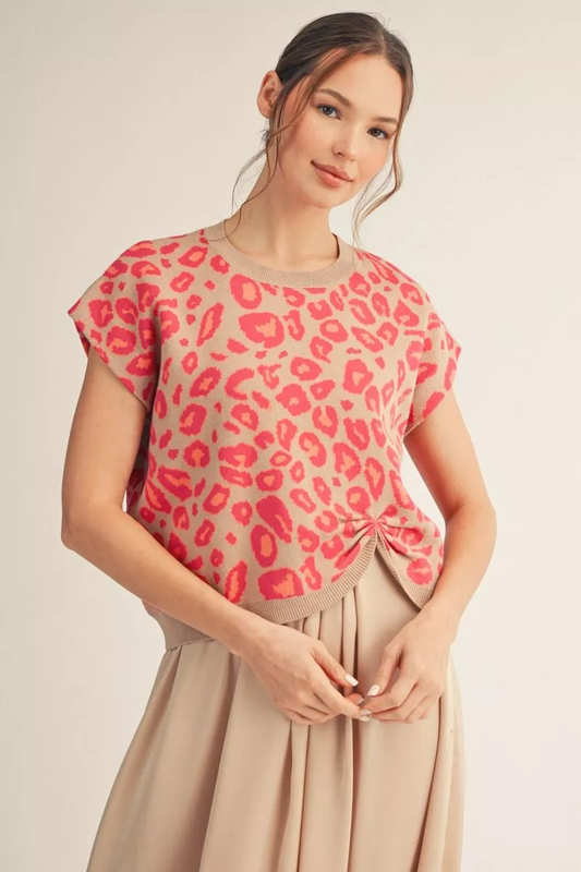 Pink Leopard Top