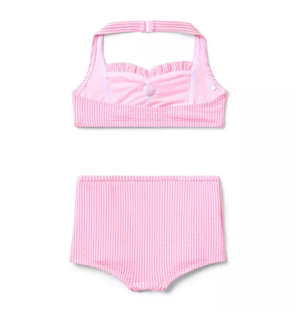 Neon Bubblegum Stripe Rosette Swimsuit