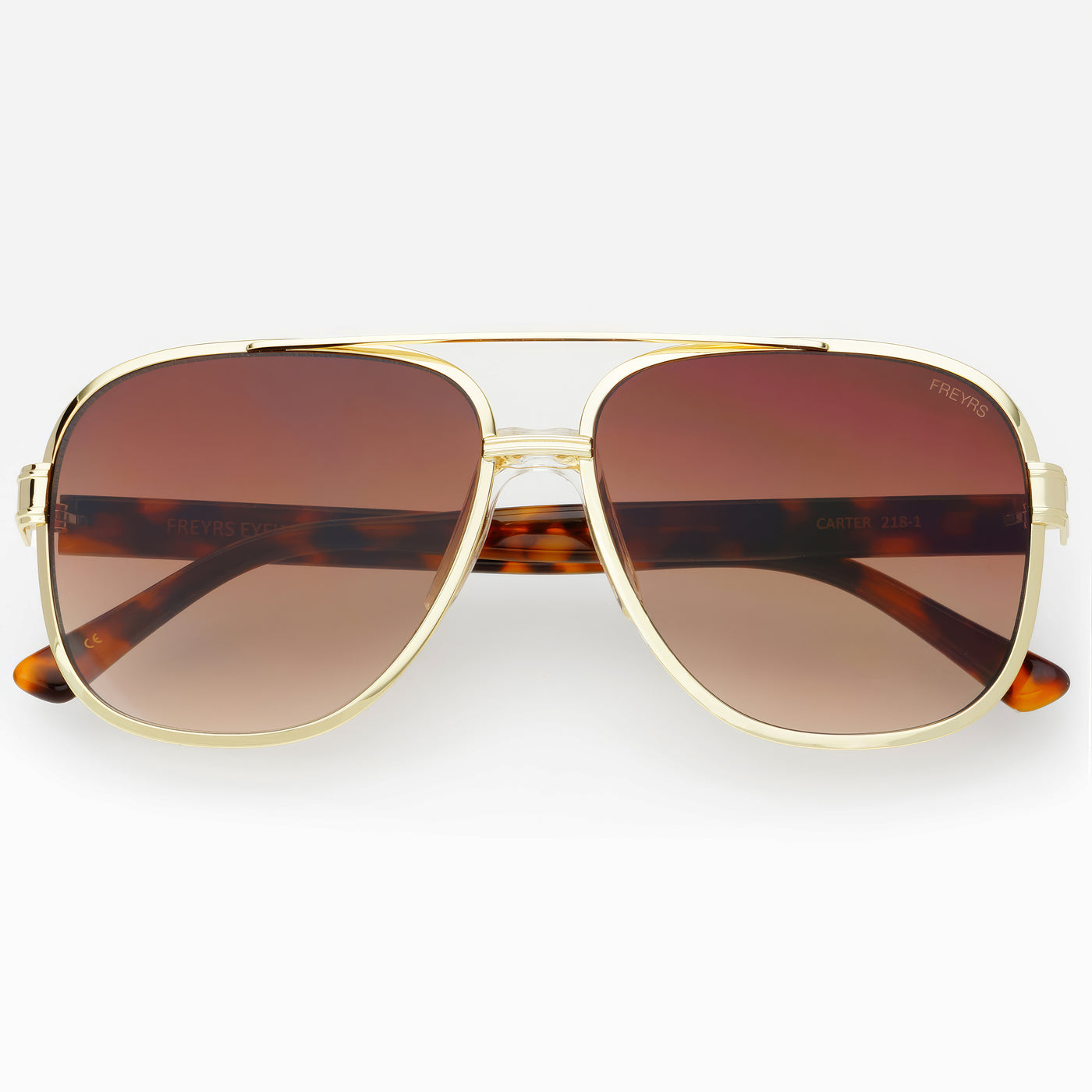 Brown Carter Aviator Sunglasses
