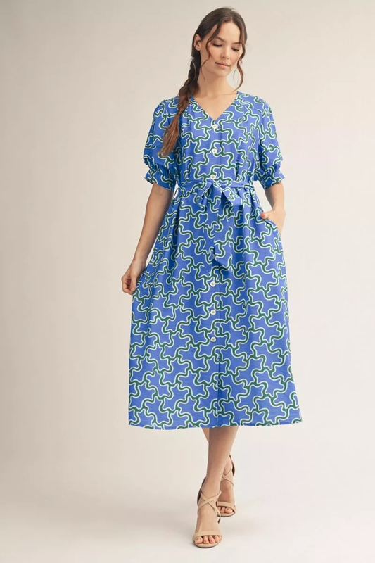 Blue/Green Abstract Dress