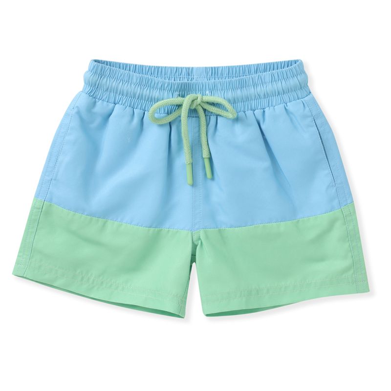 Blue/Green Block Swim Trunk