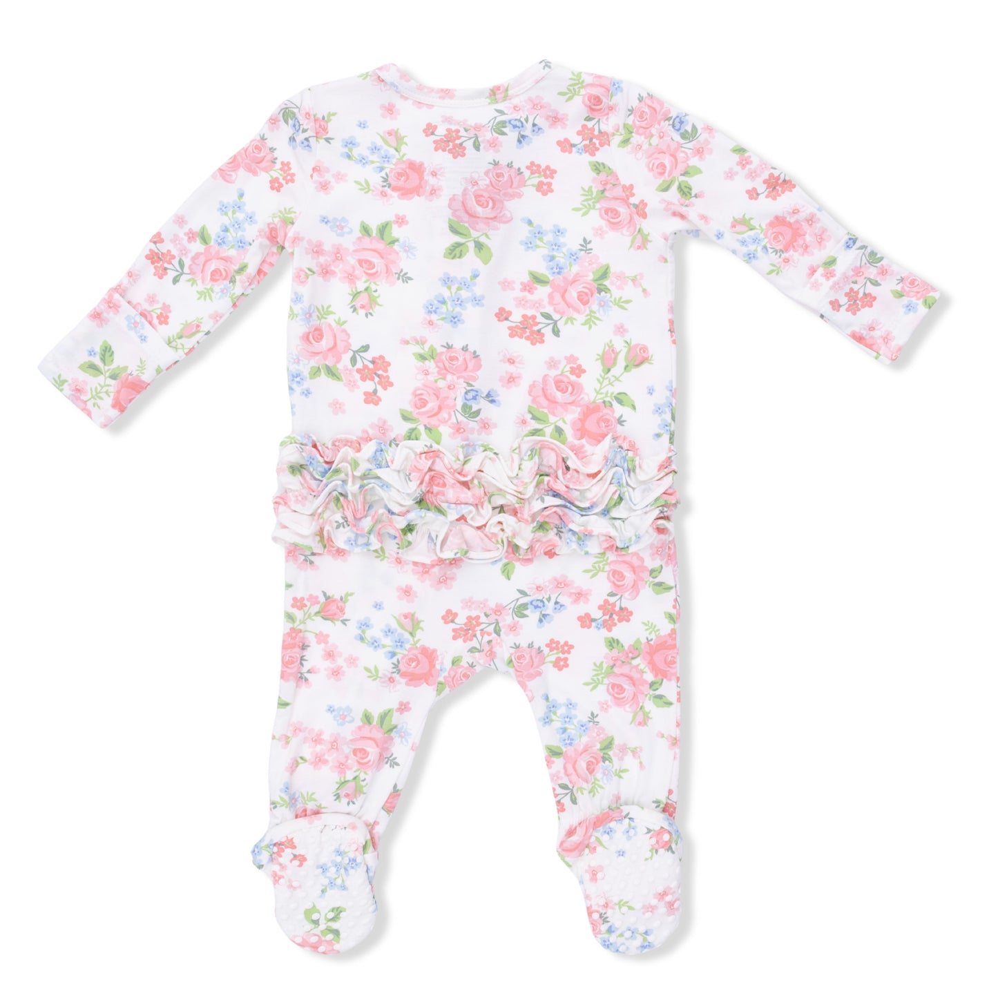 Cute Little Roses Zip Footie