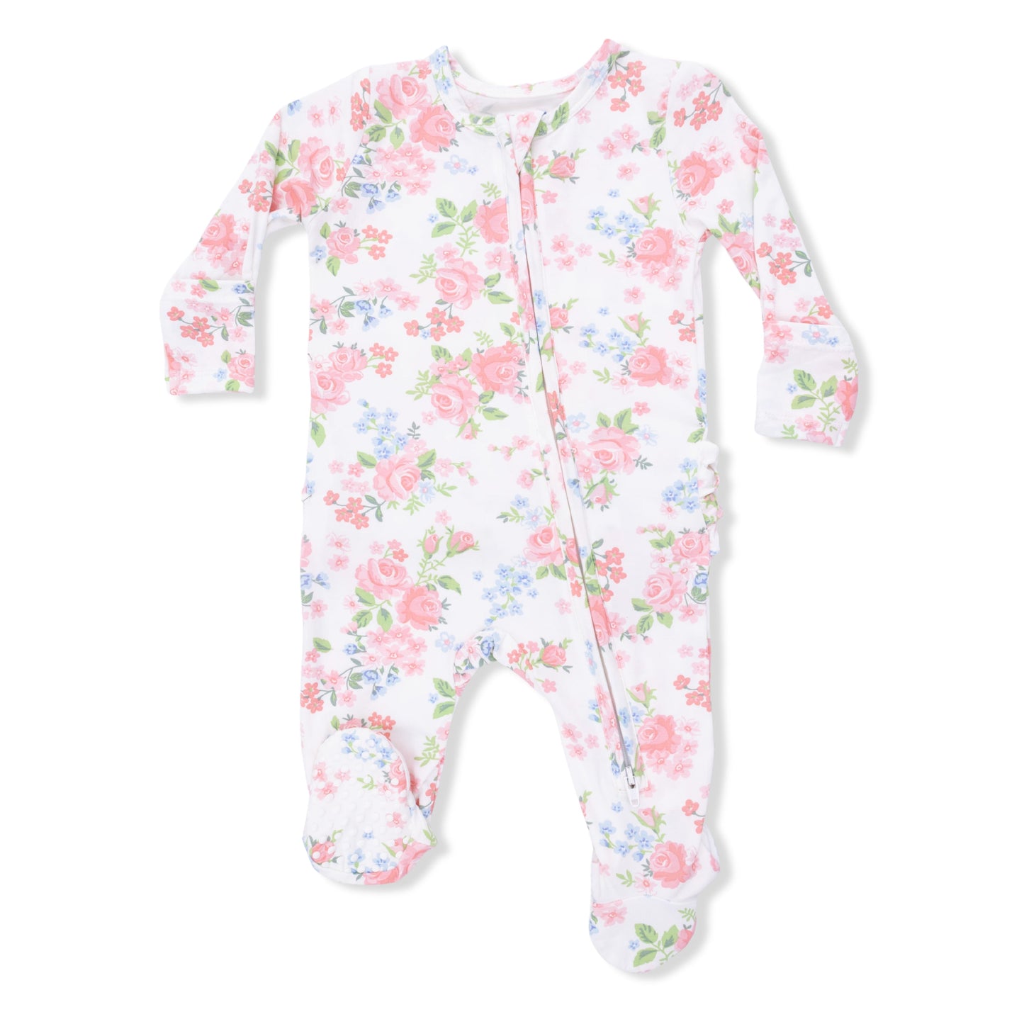 Cute Little Roses Zip Footie