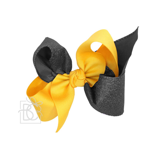 Yellow/Black Glitter Bow