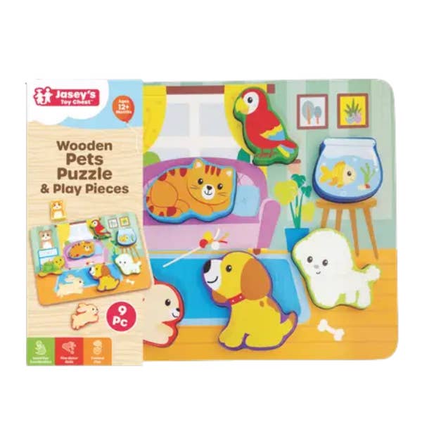 Wooden Pets Puzzle & Play Pieces