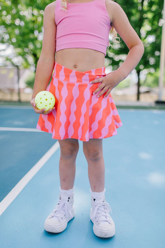 Carnation Crinkle Ashlyn Athletic Skort
