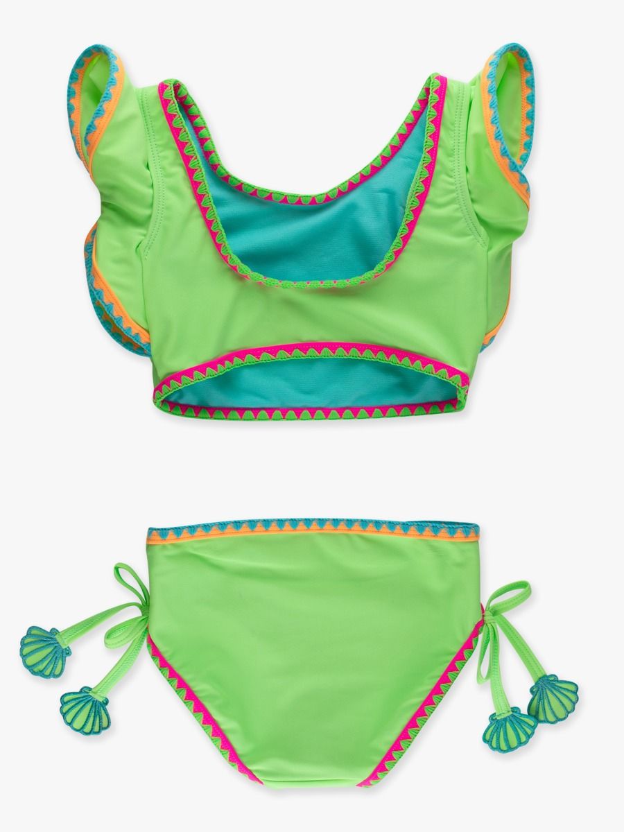 Neon Honeydew Crochet Butterfly Tankini