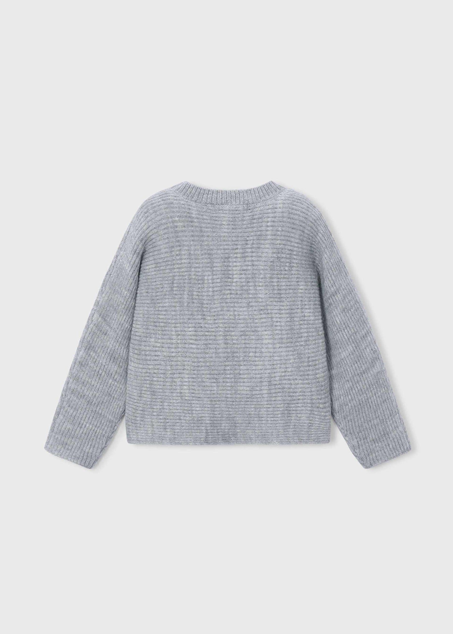 Grey Knit Sweater With Pearls