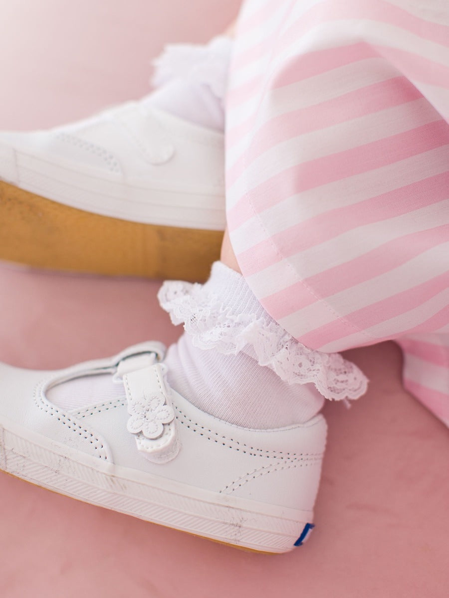 3pk White Ruffle Socks