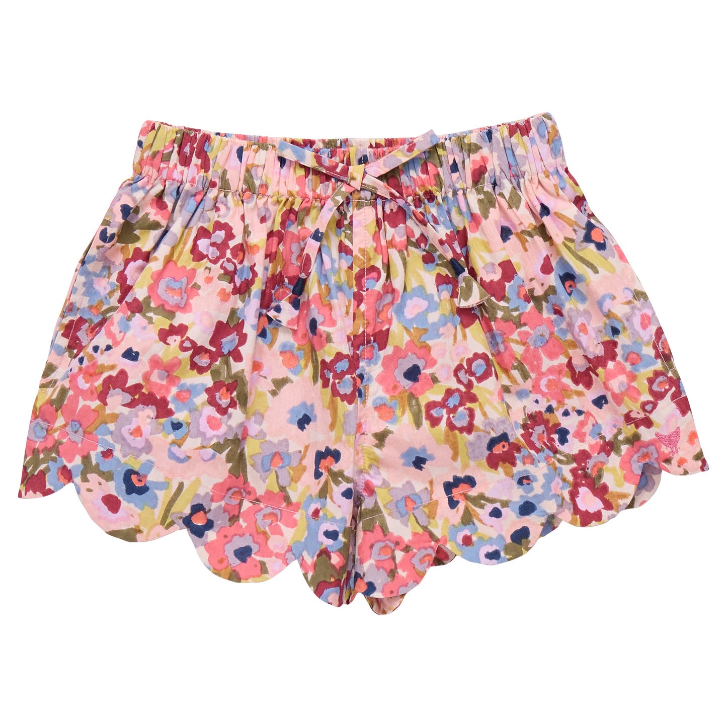 Sketched Floral Scallop Short