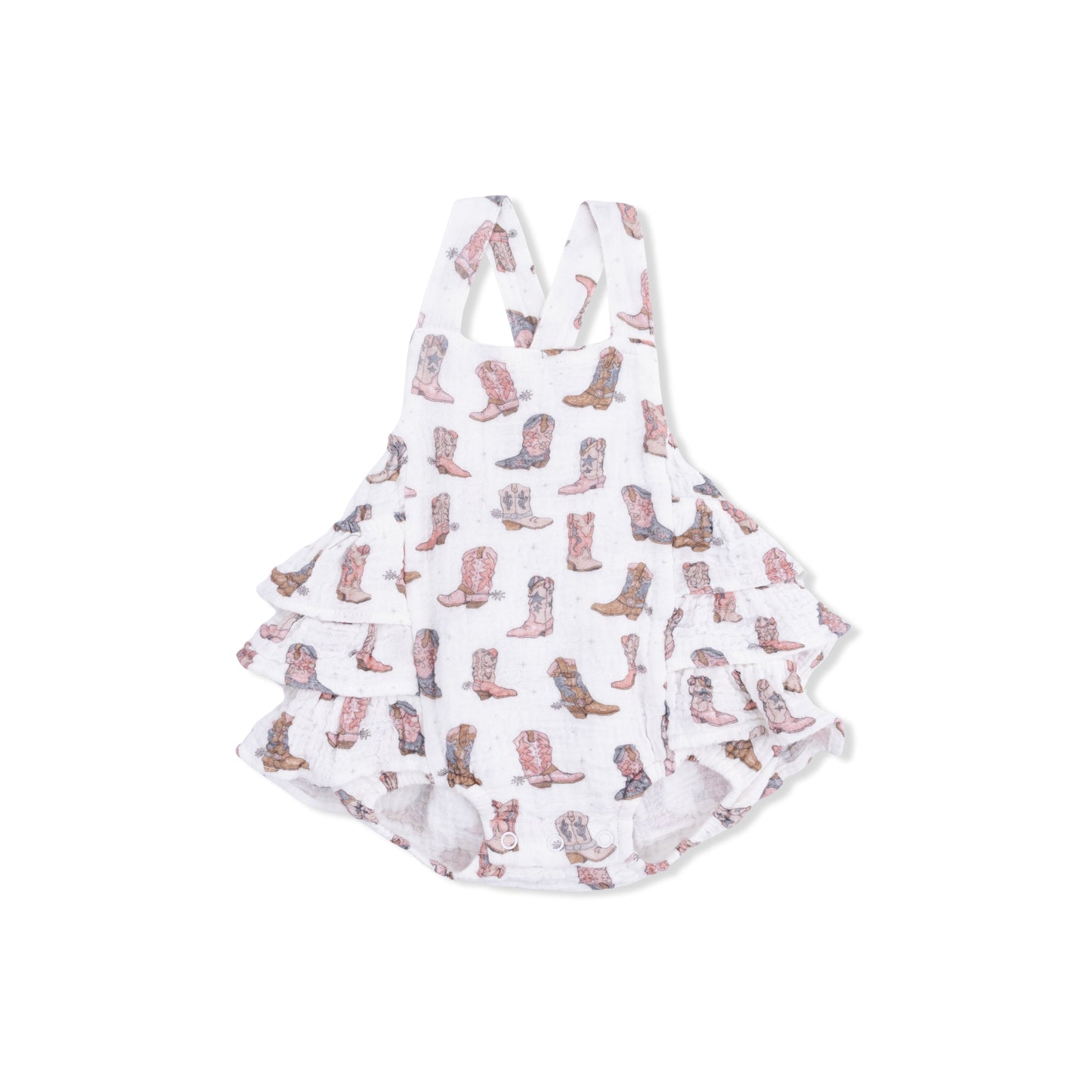 Cowgirl Boots Ruffle Sunsuit