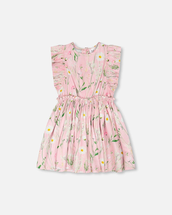 Pink Floral Viscose Dress