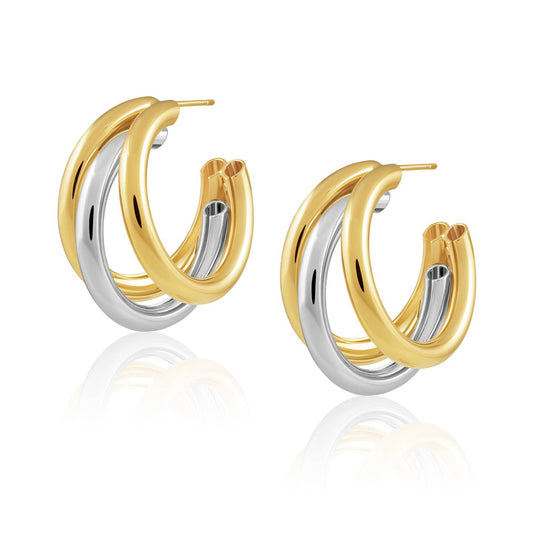 Lexi Two Tone Tri Hoop