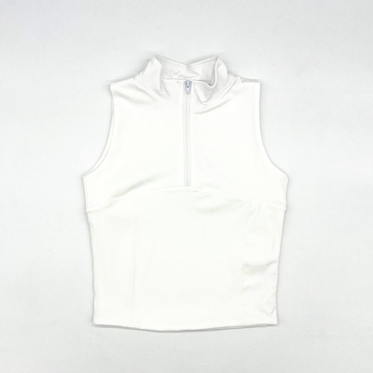 White Athletic Quarter Zip Top