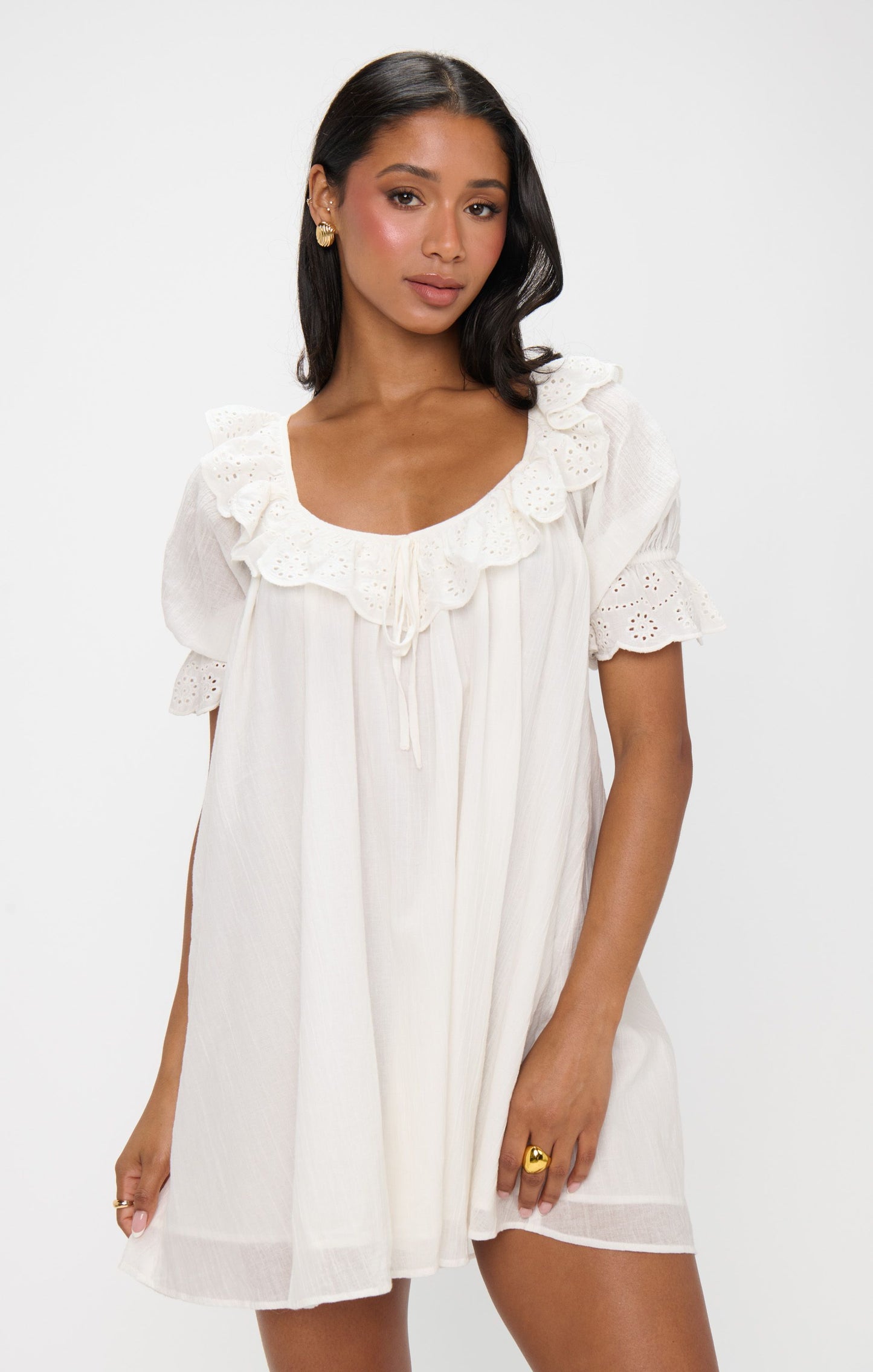 White Eyelet Toulouse Dress