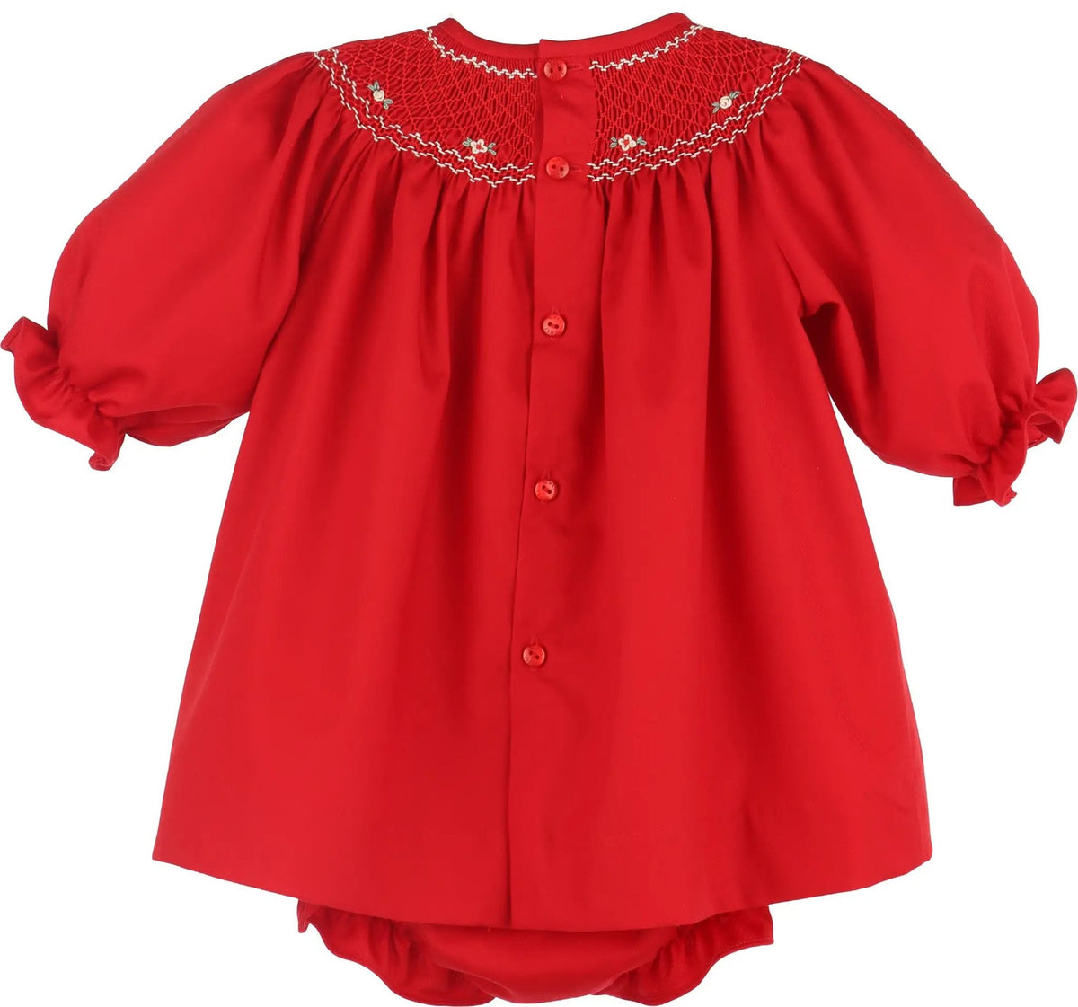 Red Classic Smocked Bishop Dress Set