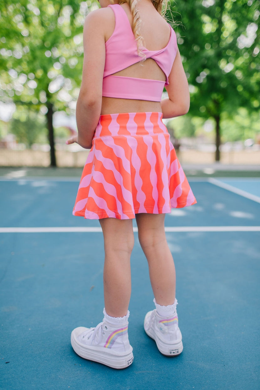 Carnation Crinkle Ashlyn Athletic Skort