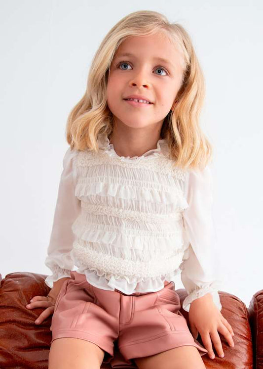 Chiffon Smocked Blouse