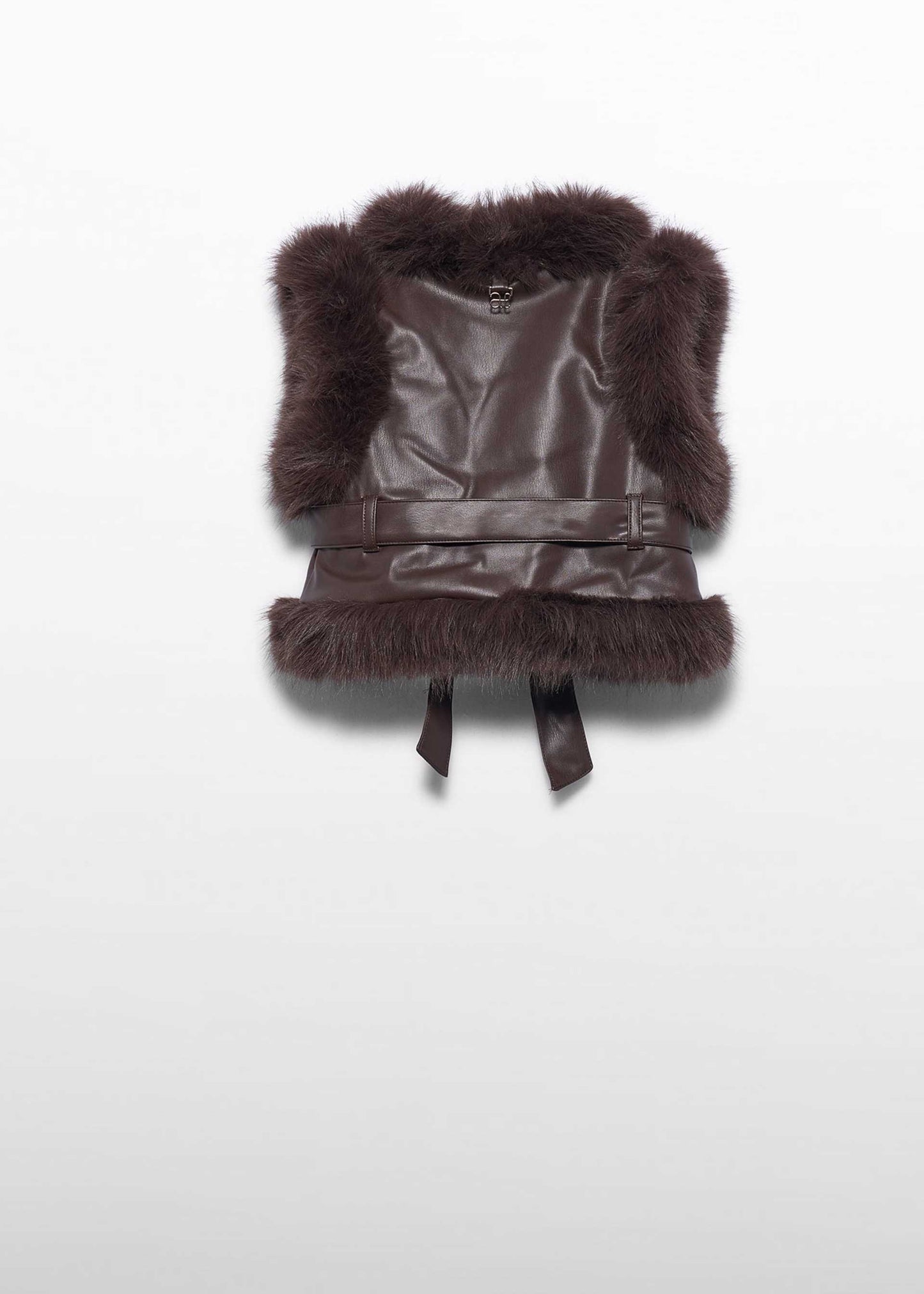 Truffle Quilted Faux Furry Vest