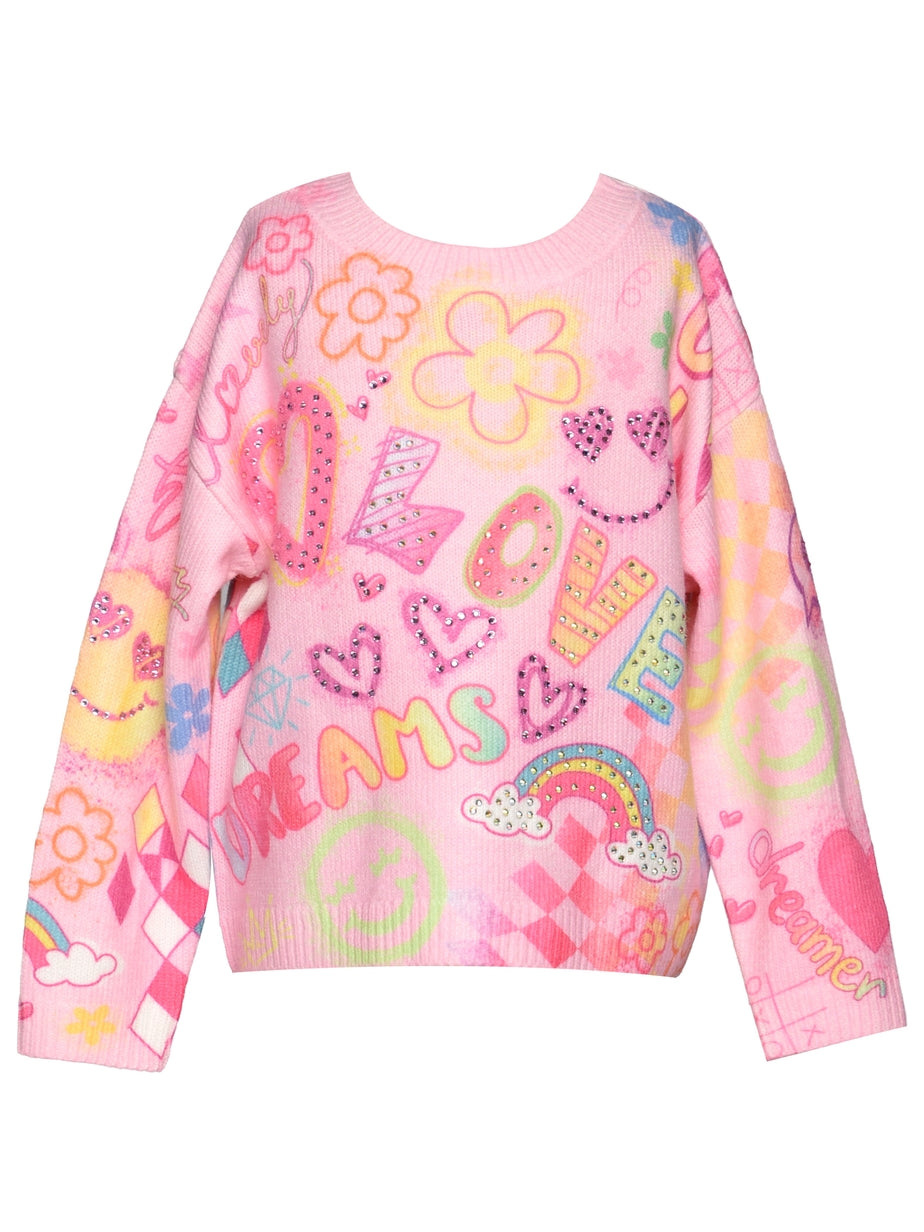 Neon Fun Icon Print Sweater