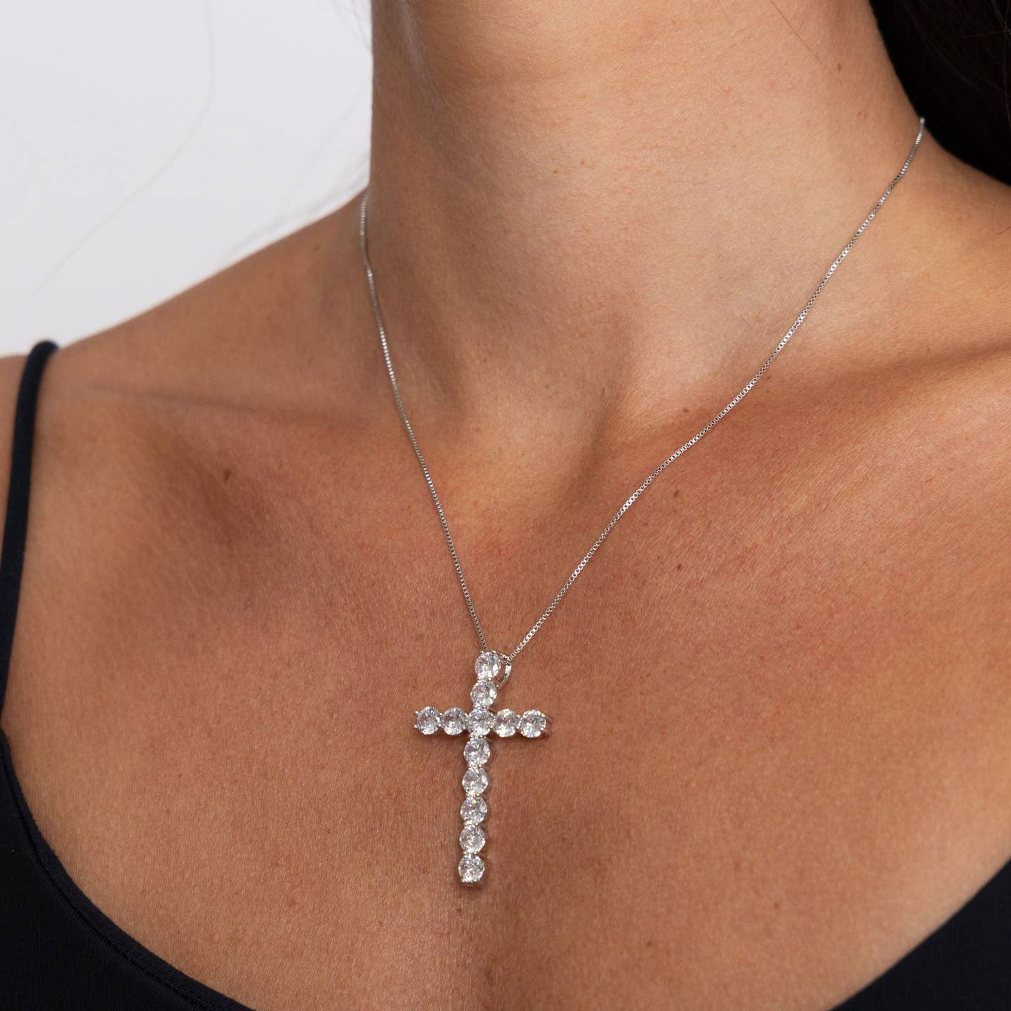 Silver Faith Cross Necklace