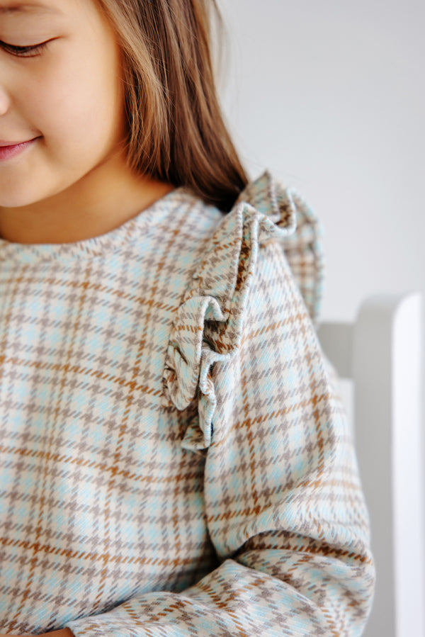 Henry Clay Houndstooth Ruehling Ruffle Dress
