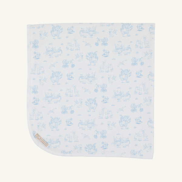 Sir Proper's Sweet Arrival Baby Buggy Blanket - Beale Street Blue