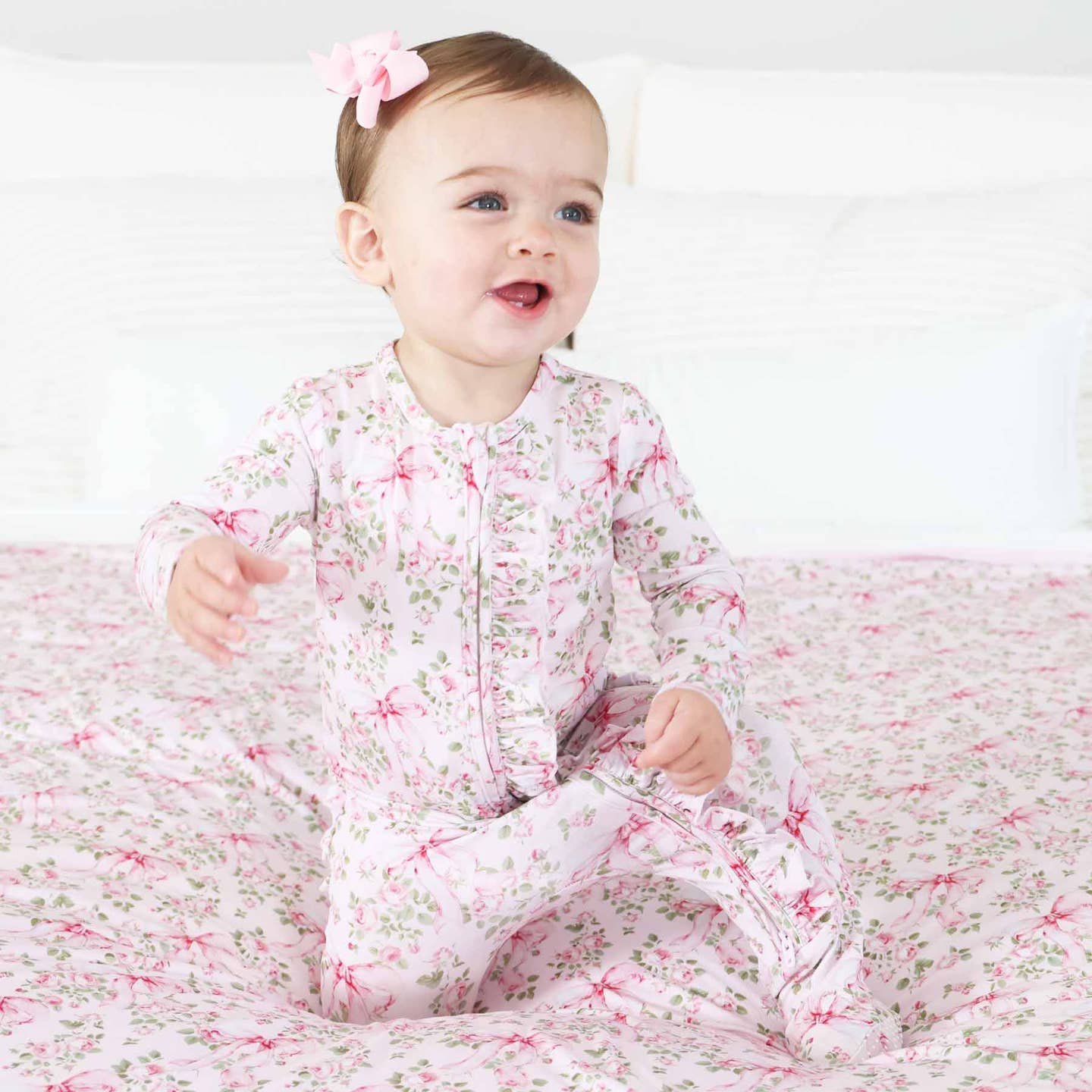 Bows In Bloom Ruffle Footie