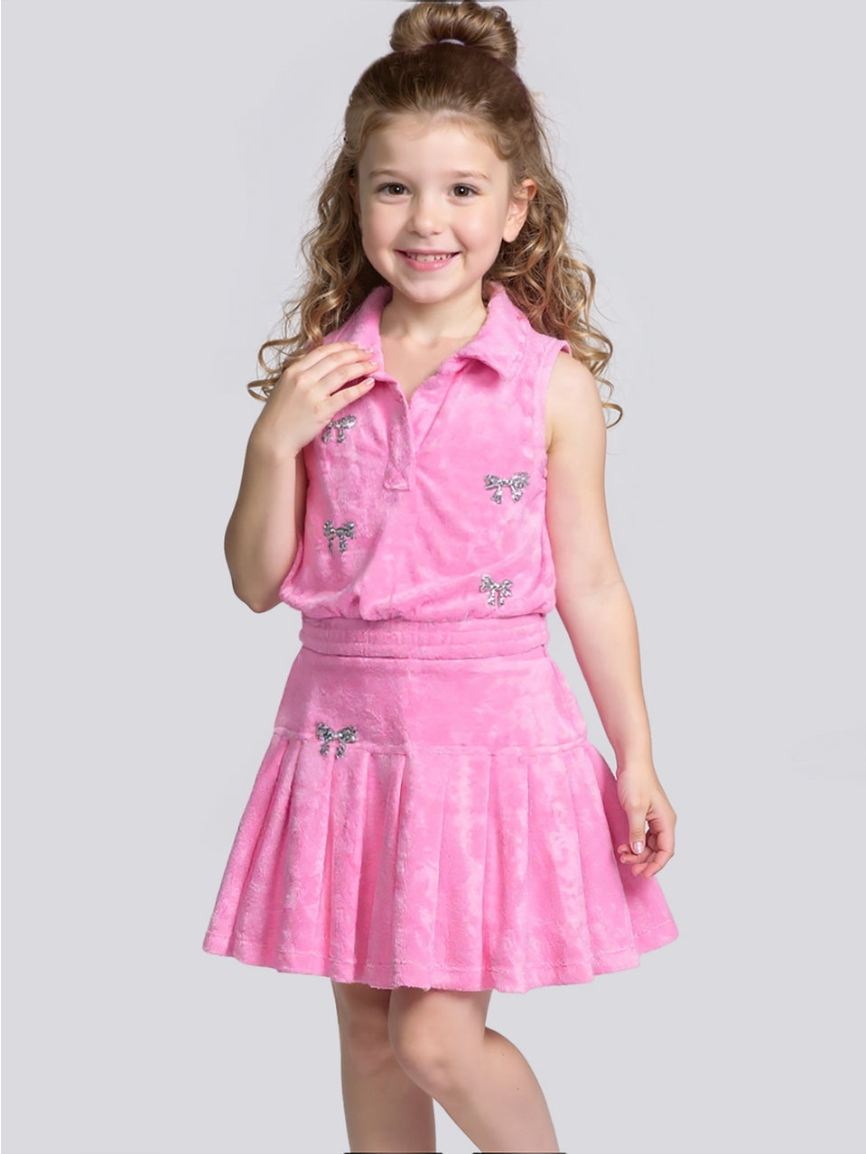 Sparkle Bow Pleated Skort