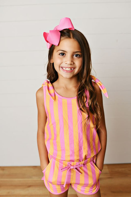 Pink/Orange Stripe Romper