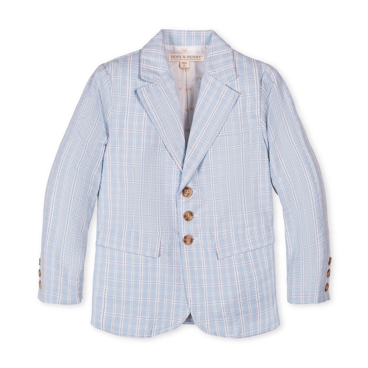Blue Chateau Check Seersucker Suit Jacket