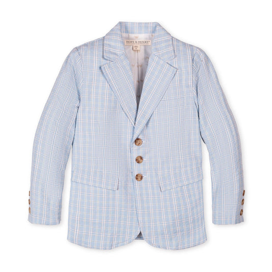 Blue Chateau Check Seersucker Suit Jacket