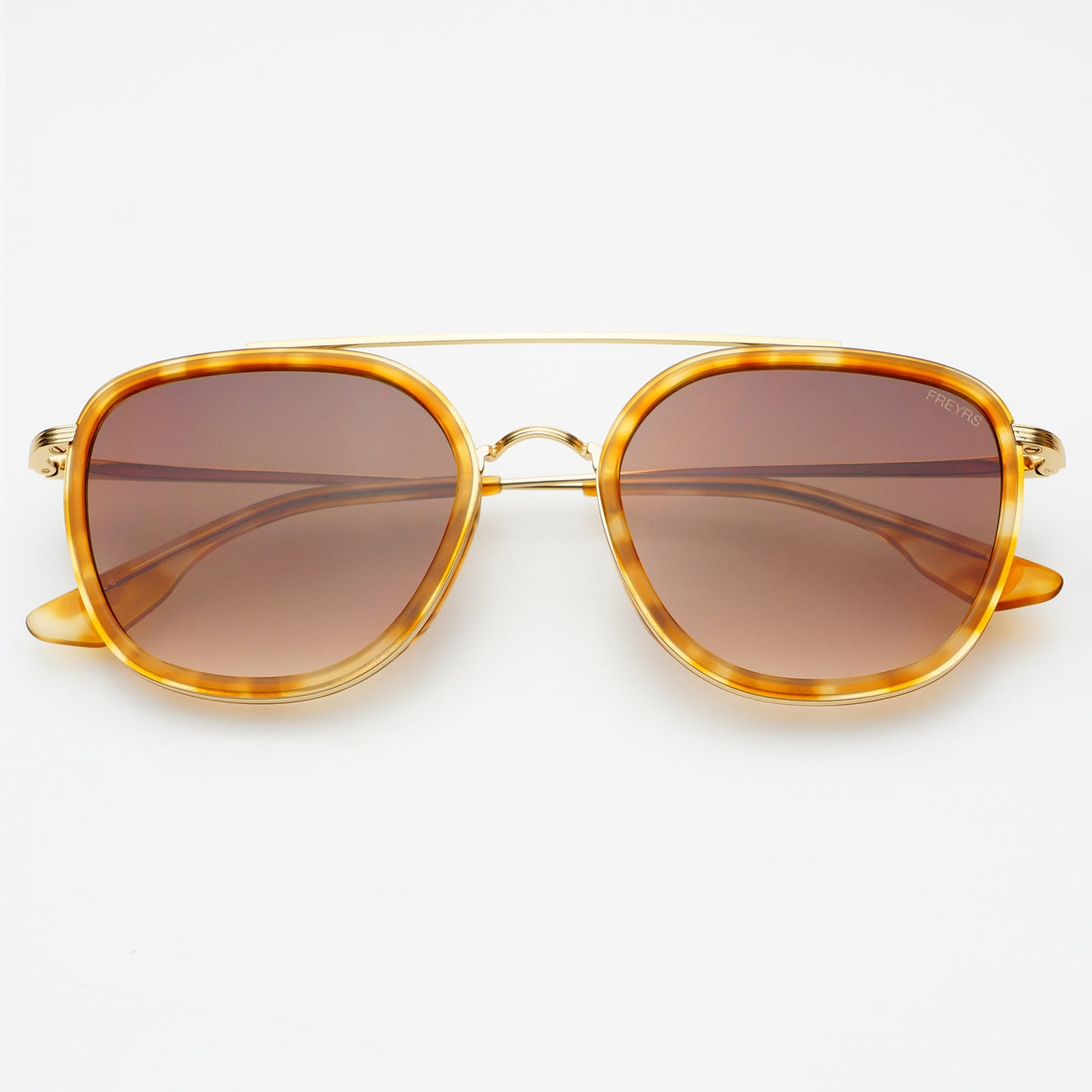 Yellow Tortoise/Brown Weston Round Sunglasses