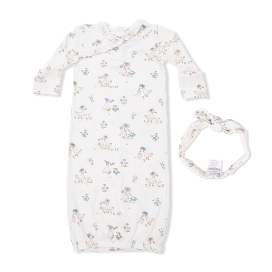 Floral Ducklings Gown & Headband
