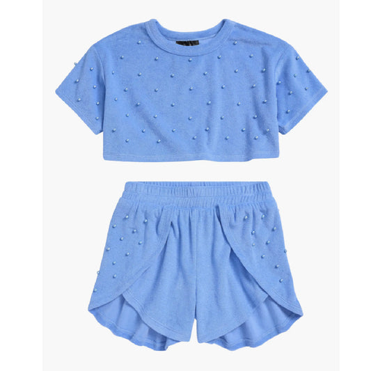 Blue Pearl Shorts Set